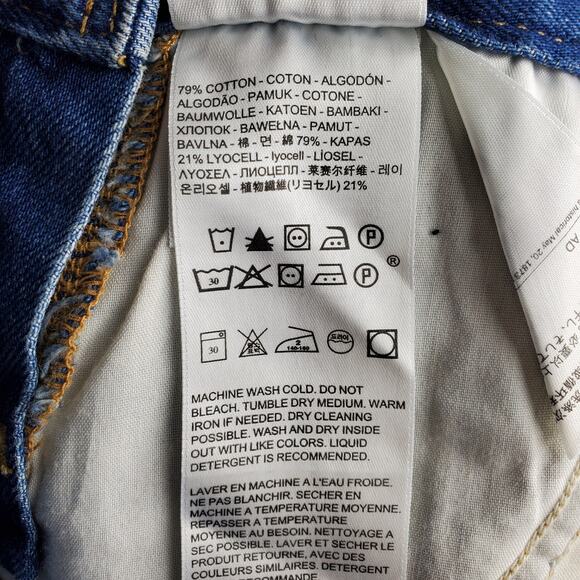 Levi's Premium Original Overalls Bottom End Medium Wash Size Small - Picture 10 of 11